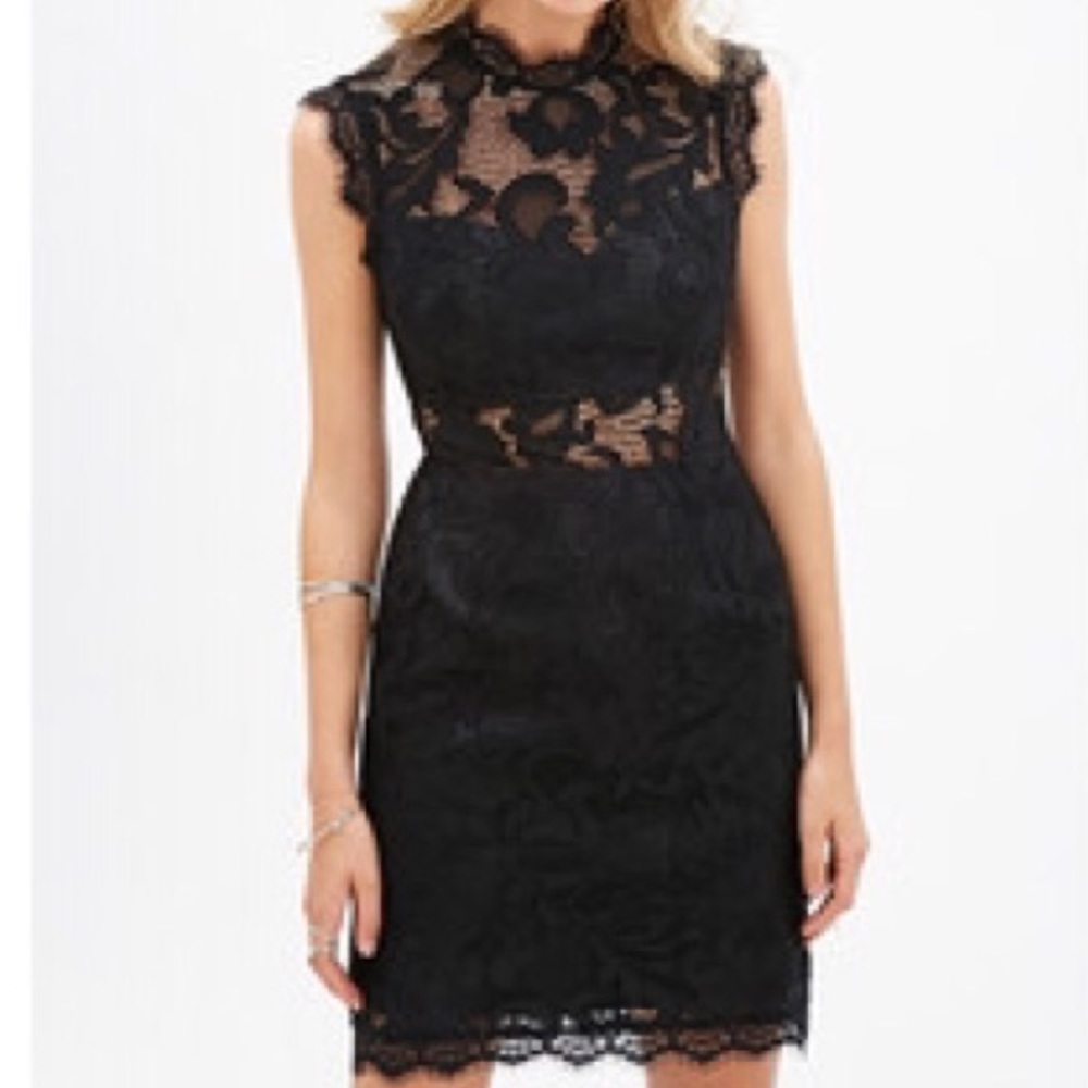 Lace and leather dress